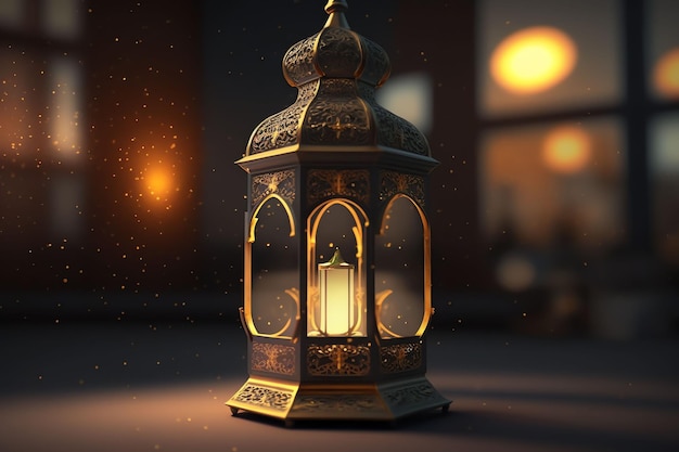 Eine Laterne mit dem Wort Ramadan darauf
