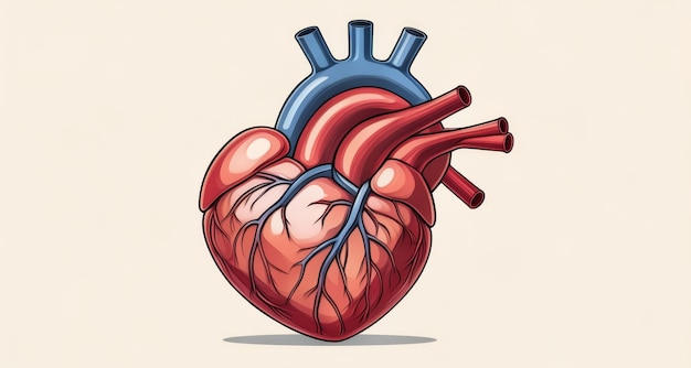 Eine lebendige Darstellung eines menschlichen Herzens, das Liebe und Leben symbolisiert
