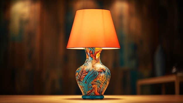Eine lebendige Lampe auf einem Tisch geeignet für das Zuhause