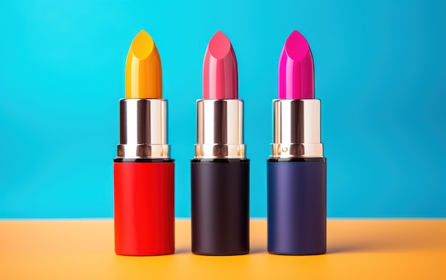 Eine lebendige Reihe von Lippenstielen mit reichen Farbtönen