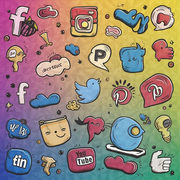 Eine lebendige und wunderbare Illustration über einen Tag der sozialen Medien