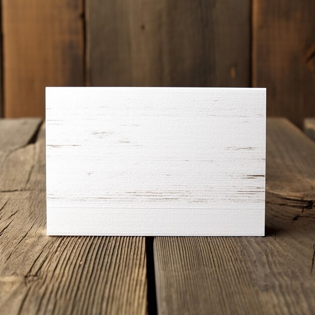 Eine leere Karte auf einem Holztisch mit einem hölzernen Hintergrund