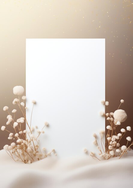 Foto eine leere karte mit einem himmlischen hintergrund für eine mystische und träumige einladung im romantischen minimalstil