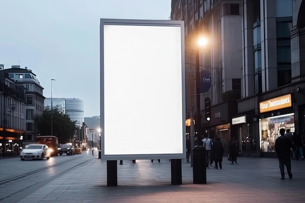 Eine leere Plakatwand auf einer Stadtstraße mit einem Schild mit der Aufschrift „leer“