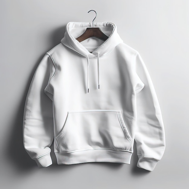 Eine leere weiße Hoodie-Mockup-Vorlage. Generative KI