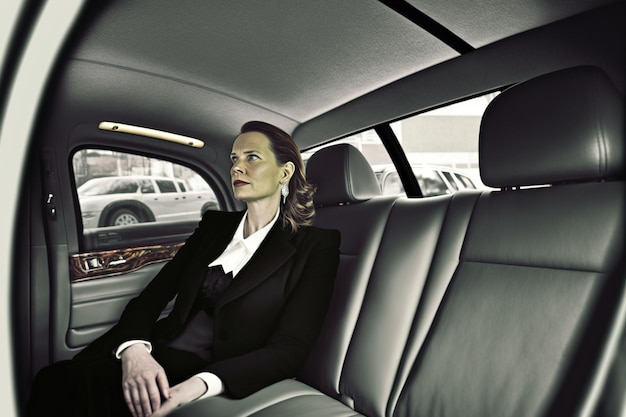 Foto eine leitende ceo reist in einer von ai erzeugten limousine