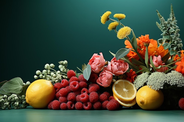 Eine leuchtende Begleitung von Gemüse und Obst, die Ihre Ernährung aufleuchtet