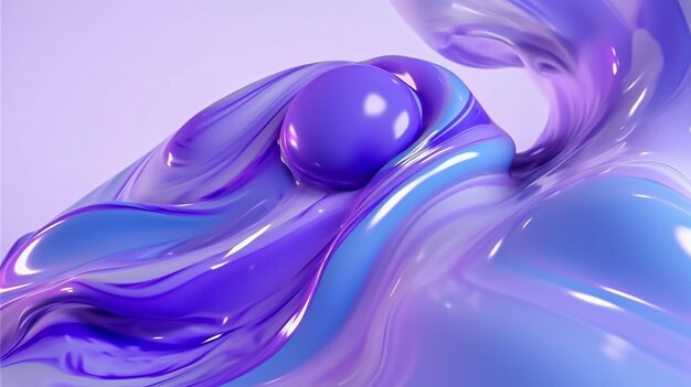 Eine lila-blaue Flüssigkeit mit einer Kugel darauf