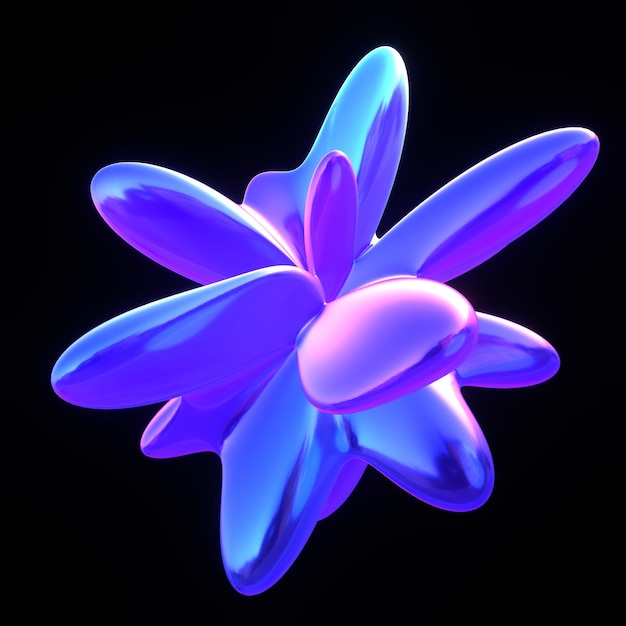 eine lila holographische 3D-Form