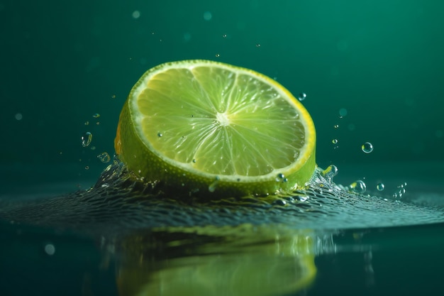 Eine Limette, die im Wasser ist