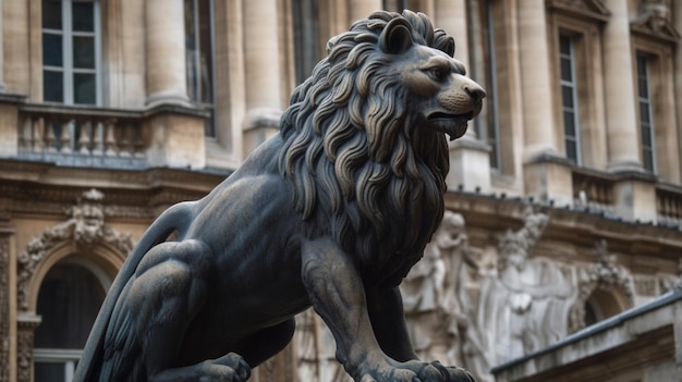 Eine Löwenstatue vor dem königlichen Palast in Oxford