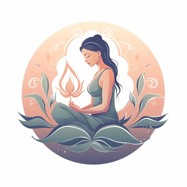 Eine Lotus-Logo-Illustration für Frauen