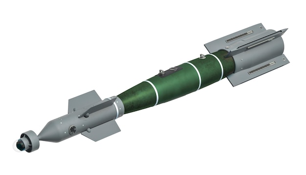 Eine Luft-Boden-Rakete ASM 3D-Rendering