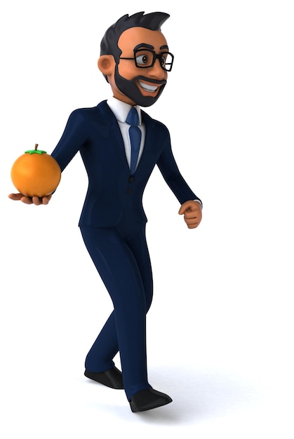 Eine lustige 3D-Cartoon-Illustration eines indischen Geschäftsmanns