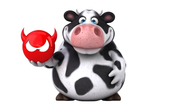 Eine lustige 3D-Cartoon-Kuhillustration