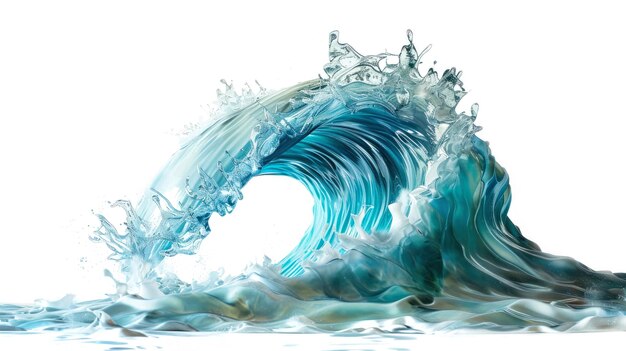 Eine mächtige blaue Welle stürzt auf die Oberfläche des Ozeans