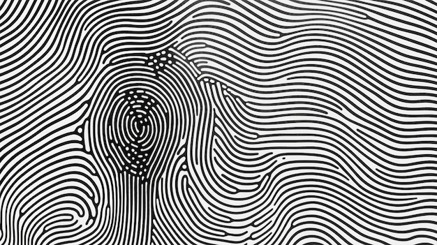 Eine Malbuchseite eines Fingerabdruckmusters, binäres Bild, generative KI
