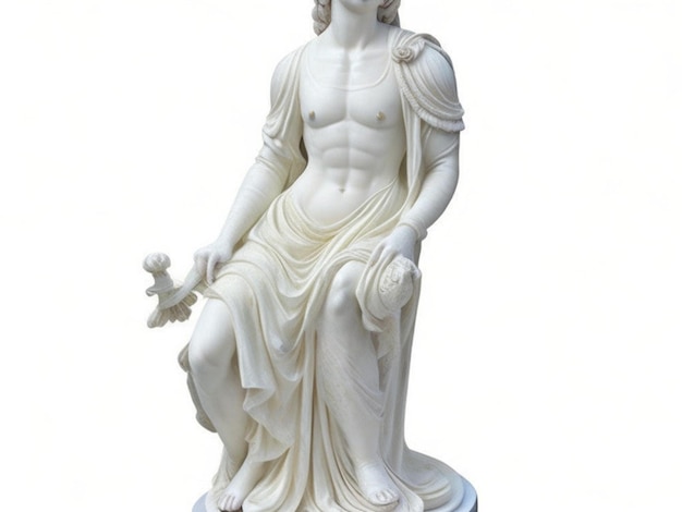 Eine Marmorstatue in weißem generativem Renaissance-Stil