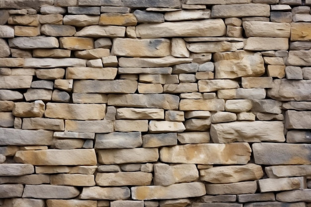 eine Mauer aus Naturstein und Stein.