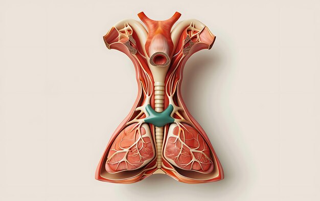 eine medizinische Illustration eines menschlichen Herzens mit dem Wort menschliche Anatomie