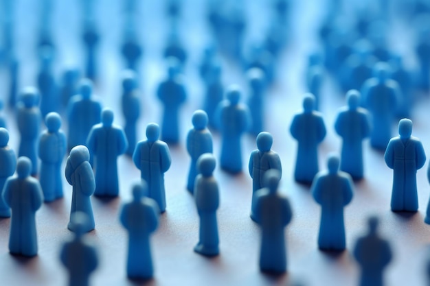 Eine Menge blauer Menschen Business-Team-Community und Networking
