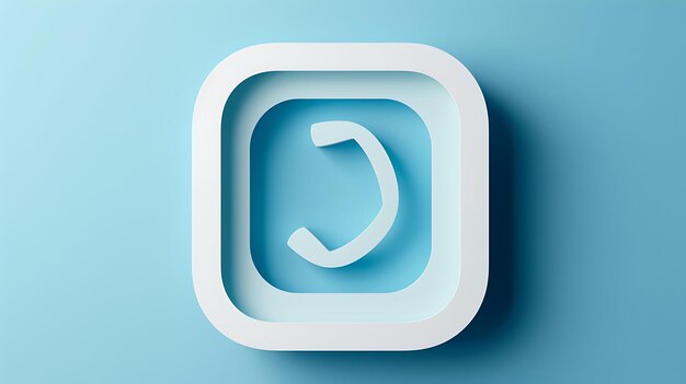 Foto eine minimale 3d-illustration eines telefonempfänger-symbols das symbol ist weiß und in einem leicht eingezogenen quadrat mit abgerundeten ecken platziert
