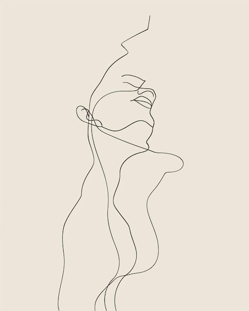 Eine minimalistische Darstellung einer einzigen Linie, die sich entlang ihrer Linie in verschiedene ikonische Kunstwerke verwandelt