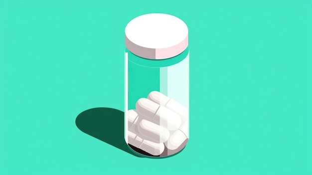 Eine minimalistische Grafik einer Pillenflasche oder eines Rezeptblocks