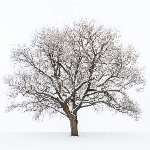 Foto eine minimalistische vorderseite eines schneebedeckten black locust-baumes