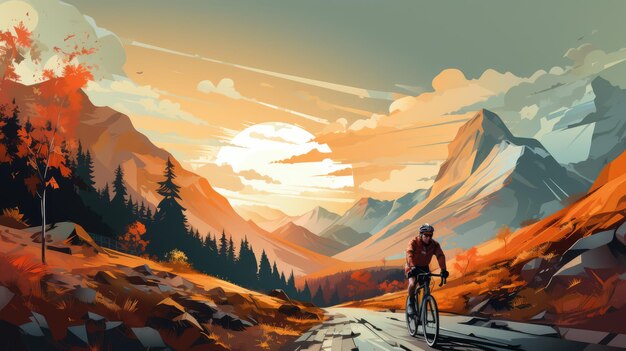 eine moderne Cycling-Illustration