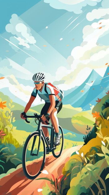 eine moderne Cycling-Illustration