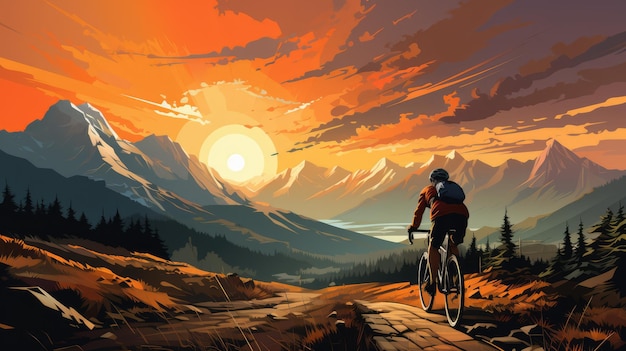 eine moderne Cycling-Illustration