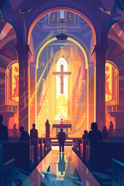 eine moderne Illustration über die Heilige Woche