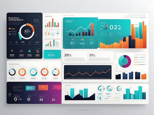 Eine moderne Infografik mit einer Vorlage und Diagrammstatistiken Dashboard Infografik Präsentation UI