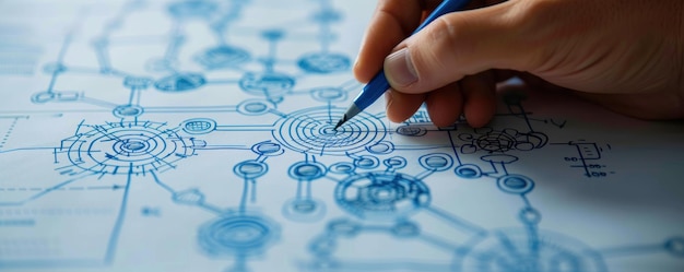 Eine moderne Interpretation eines fließdiagramm-Elementes, das von Hand auf einem digitalen Bildschirm gezeichnet wird