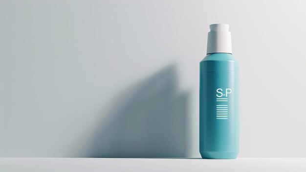 Eine moderne Sonnencreme-Flasche mit einem eleganten Design, das einen SPF-Schutz anzeigt