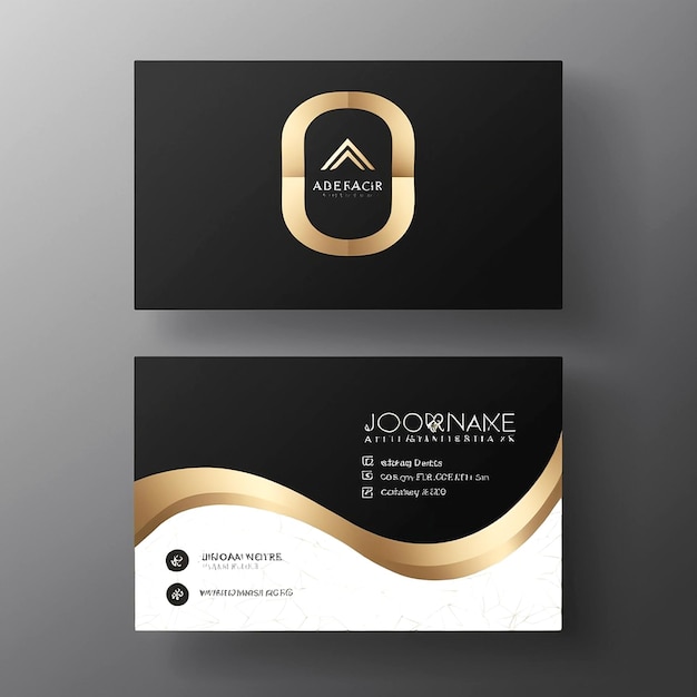 Eine moderne Visitenkartenvorlage mit goldenem und weißem Design