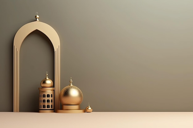 Eine Moschee und eine Moschee auf einem Tisch