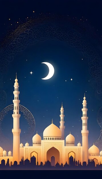 eine Moschee unter dem Mond