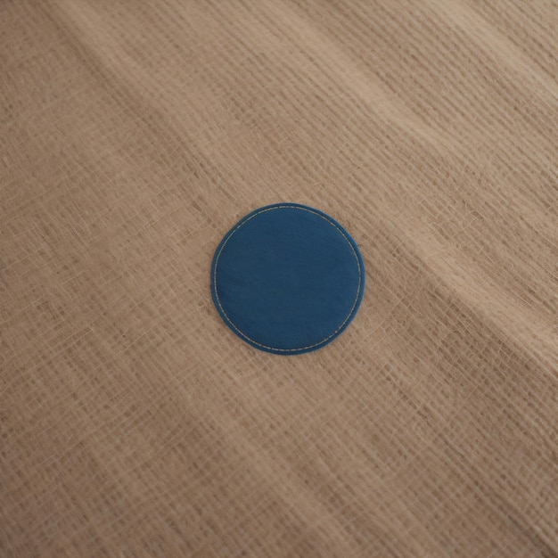 Eine Münze auf einer Holzoberfläche mit einem blauen Kreis darauf.