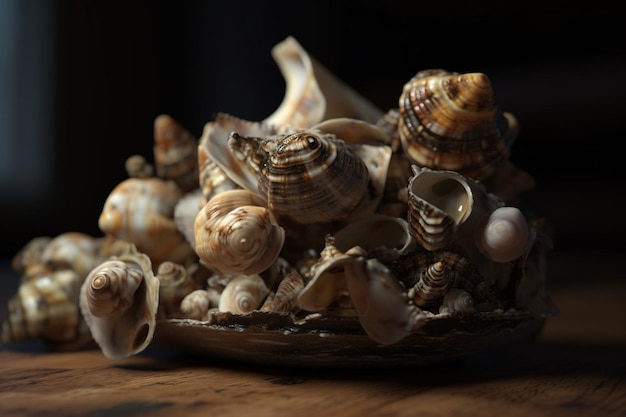 Eine Muschelschale mit einer weißen Perle am Boden.