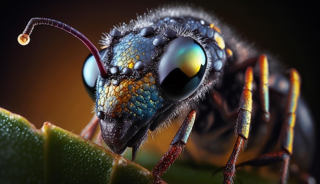 Eine Nahaufnahme der Augen einer Biene