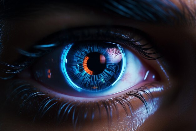 Eine Nahaufnahme der Augen einer Person mit digitaler Generative ai
