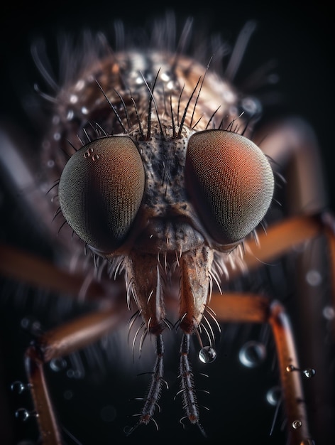 Eine Nahaufnahme der Augen einer Spinne