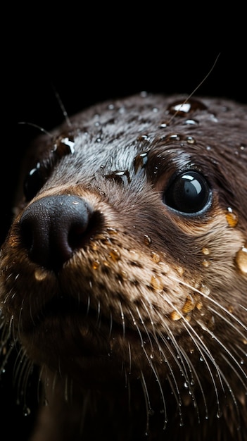 Foto eine nahaufnahme der nase eines otters