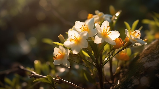 Eine Nahaufnahme einer Blume, auf die die Sonne scheint