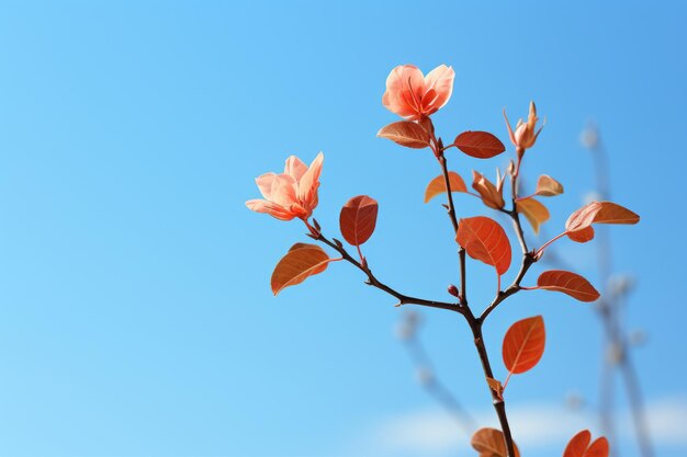 Eine Nahaufnahme einer Blume mit einem blauen Himmel im Hintergrund