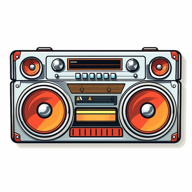 eine Nahaufnahme einer Boombox mit einem Radio generativ ai