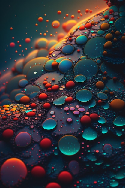 Eine Nahaufnahme einer farbenfrohen abstrakten Malerei im Hintergrund mit generativer KI