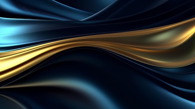 Eine Nahaufnahme einer generativen KI mit blauem und goldenem abstraktem Hintergrund
